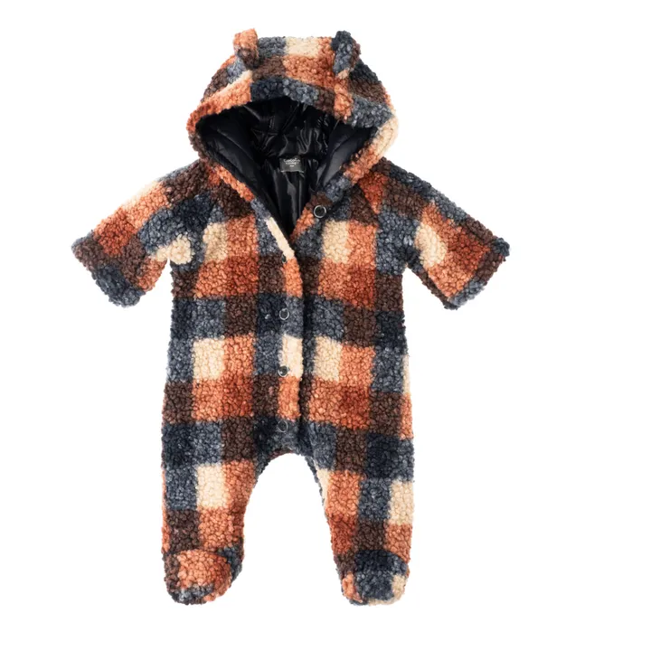 Checked Baby Snowsuit | Red- Product image n°0