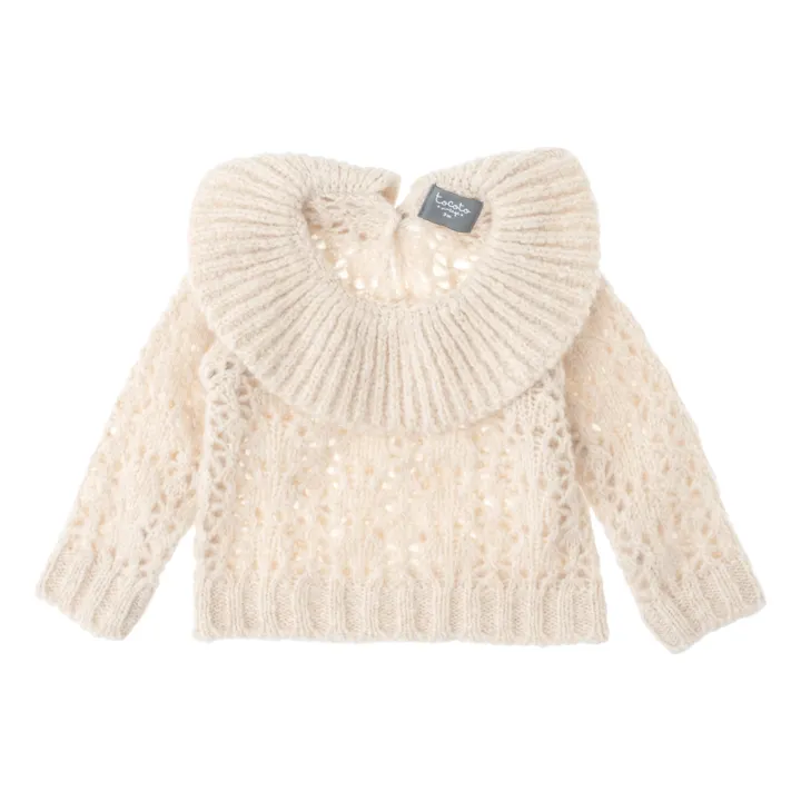 Knit Collar Detail Jumper  | White- Product image n°0