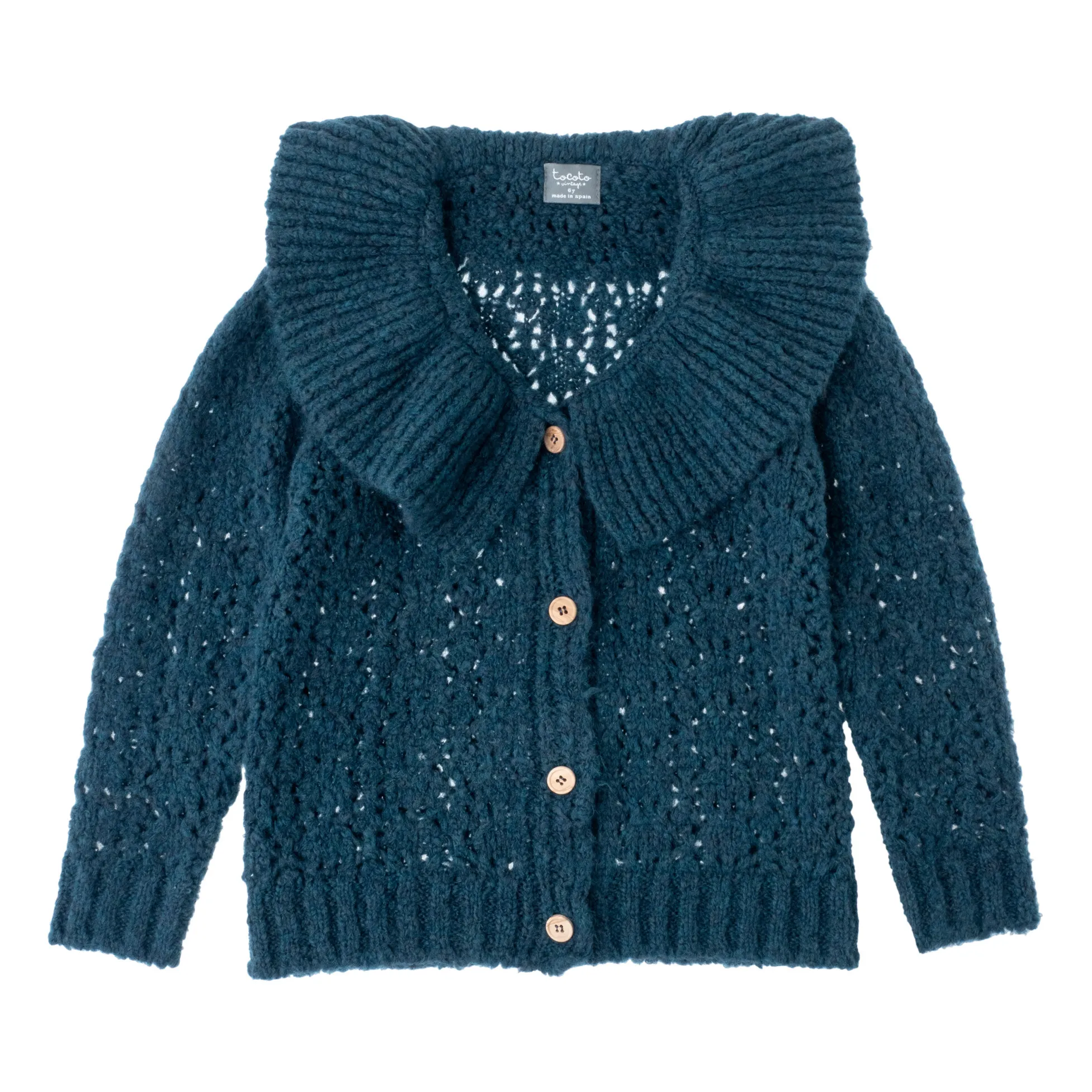 Tocoto Vintage Blue Collar Cardigan