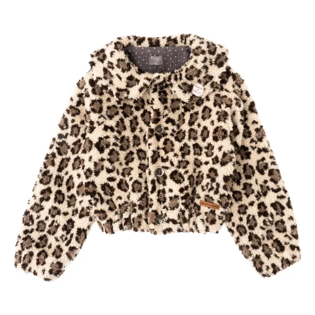 Jacke mit Leopardenprint | Beige