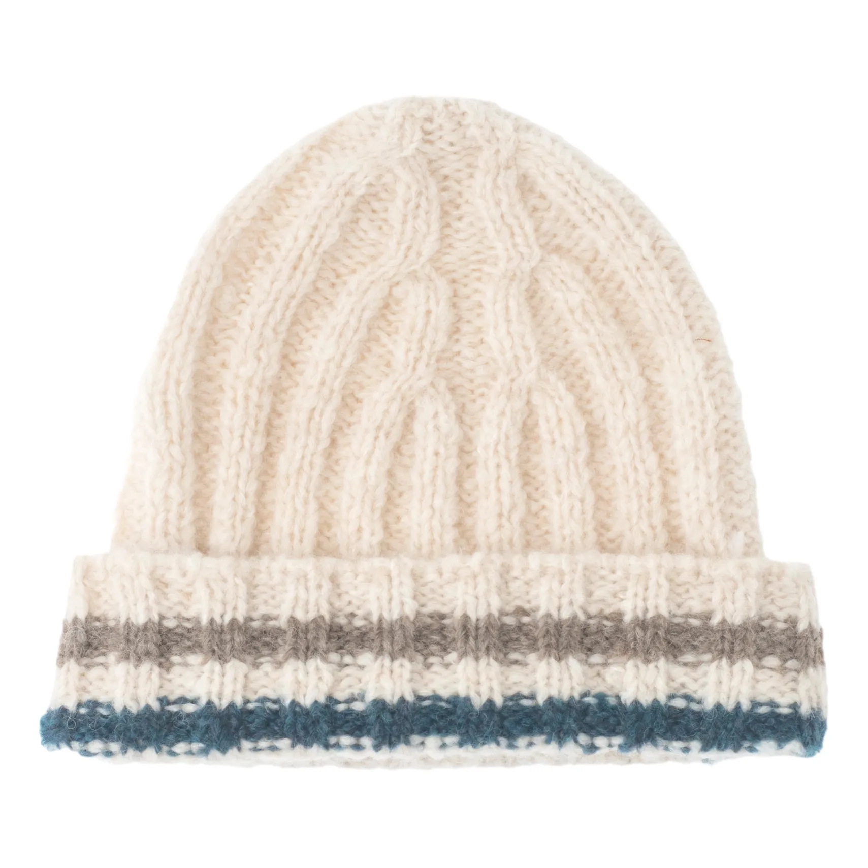 Tocoto Vintage White Striped Beanie