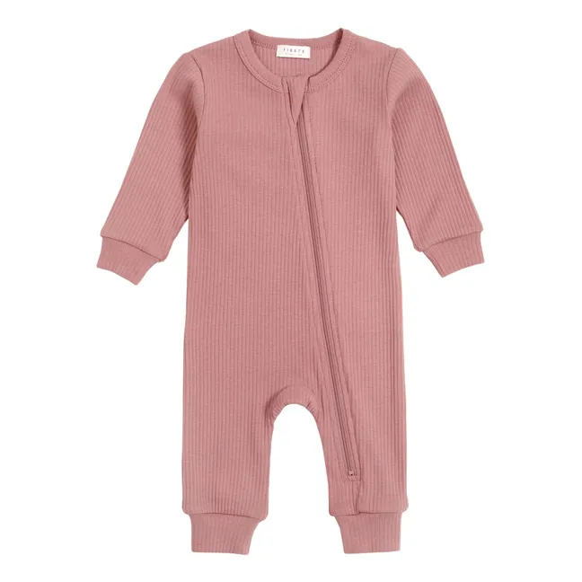 Einteiliger Pyjama Rib | Rosa