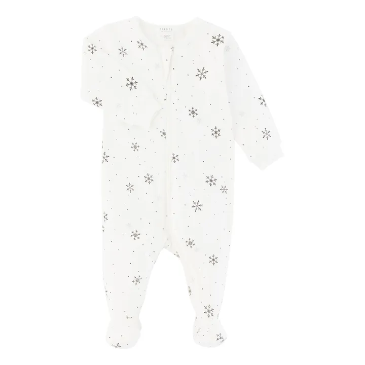 Snowflake One-Piece Pyjama | White- Product image n°0