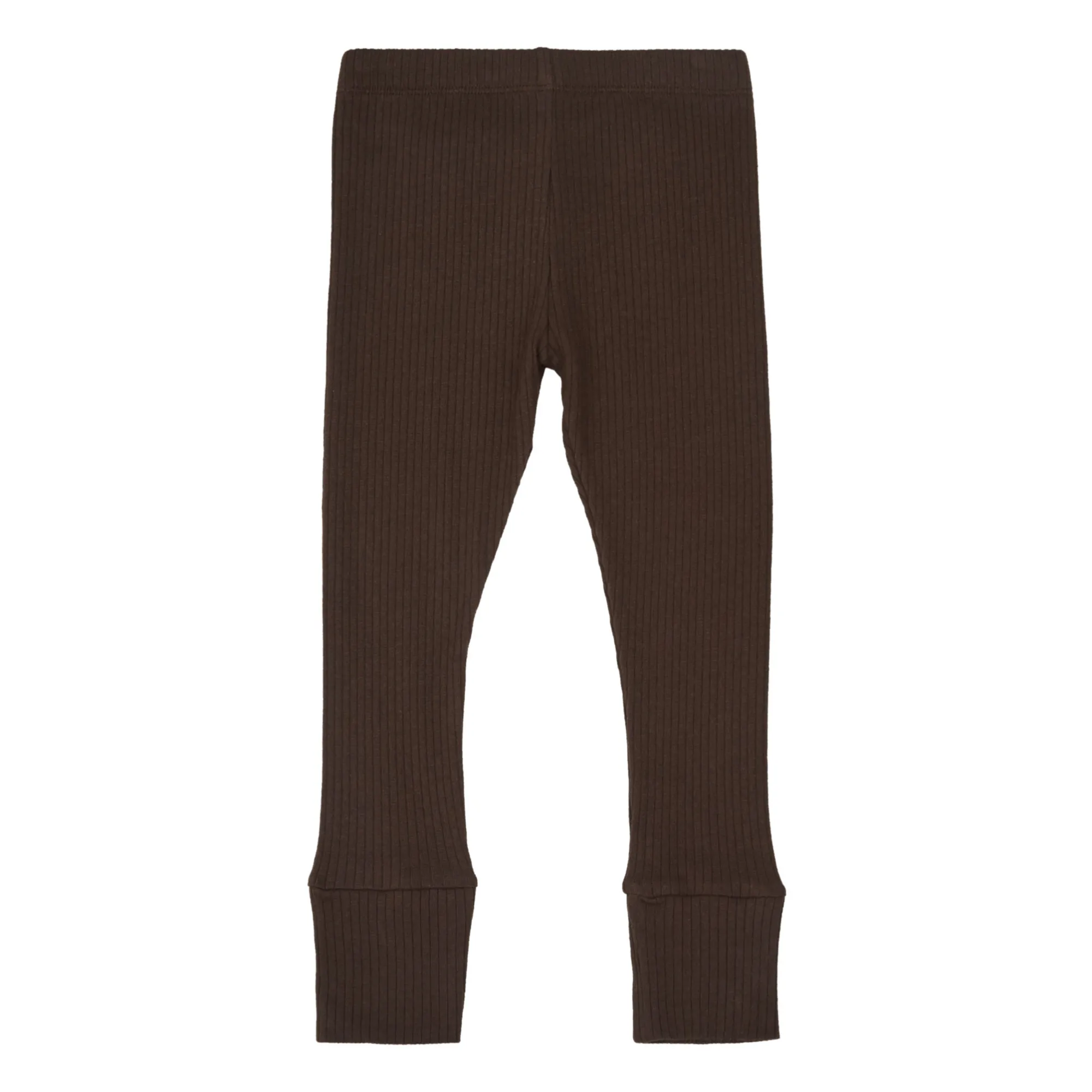 The Simple Folk Unisex Chocolate Organic Cotton Ribbed Leggings