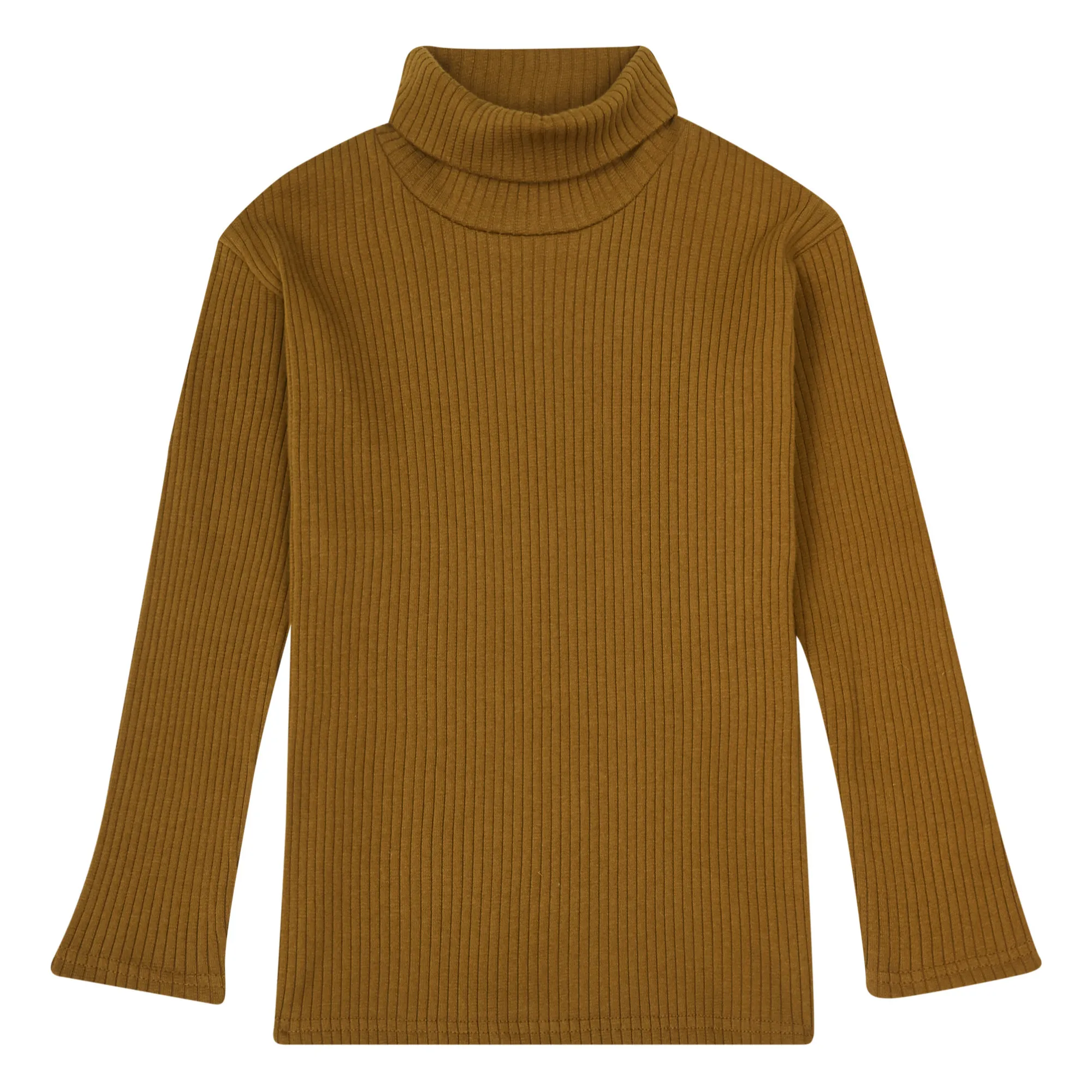 The Simple Folk Unisex Bronze Organic Cotton Polo Neck Knit Jumper