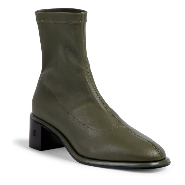 Boots Iris Cuir | Vert kaki- Image produit n°3