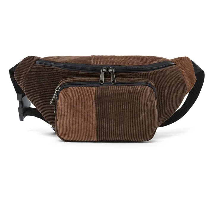 Corduroy Patchwork Belt Bag | Brown- Product image n°0