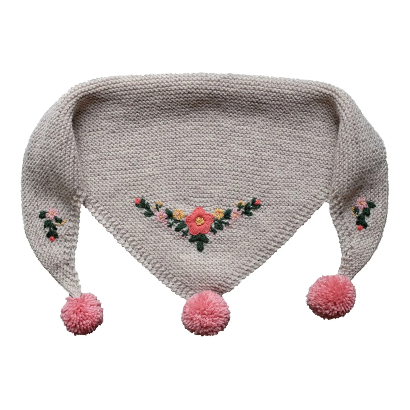 Rko Ecru Hand-Embroidered Scarf