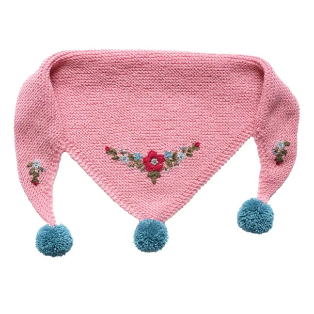 Hand-Embroidered Scarf | Pink