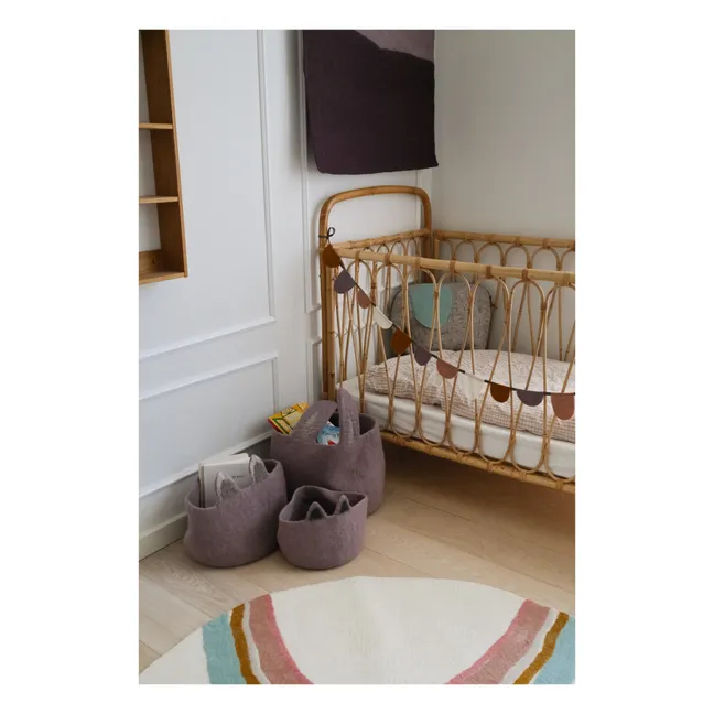 Pasu Rabbit Felt Basket | Mauve