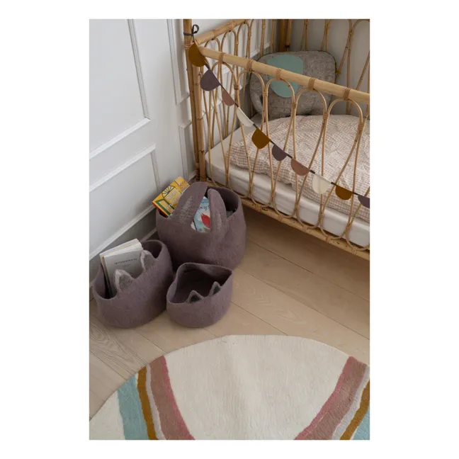 Pasu Rabbit Felt Basket | Mauve