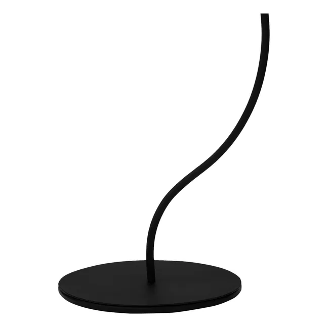Stehlampe Kaa aus Metall und Bast | Schwarz