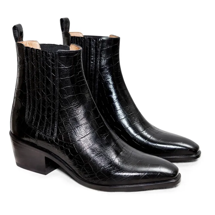 Boots Diane Croco | Schwarz- Produktbild Nr. 6
