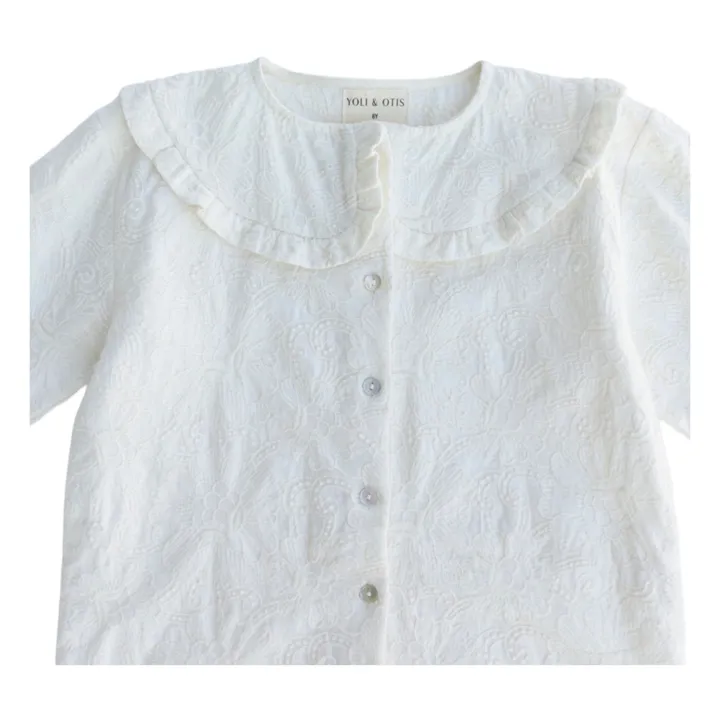 Blusa Salma de lino bordado | Crudo- Imagen del producto n°5