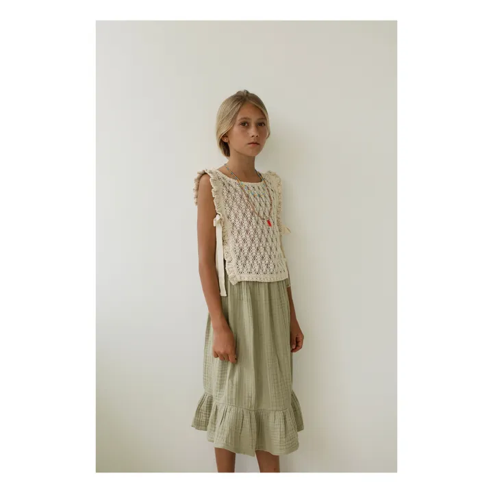 Claudia Organic Cotton Muslin Maxi Skirt | Sage- Product image n°1