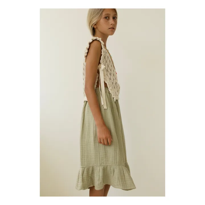 Claudia Organic Cotton Muslin Maxi Skirt | Sage- Product image n°2