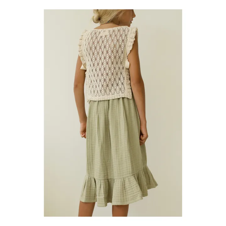 Claudia Organic Cotton Muslin Maxi Skirt | Sage- Product image n°3