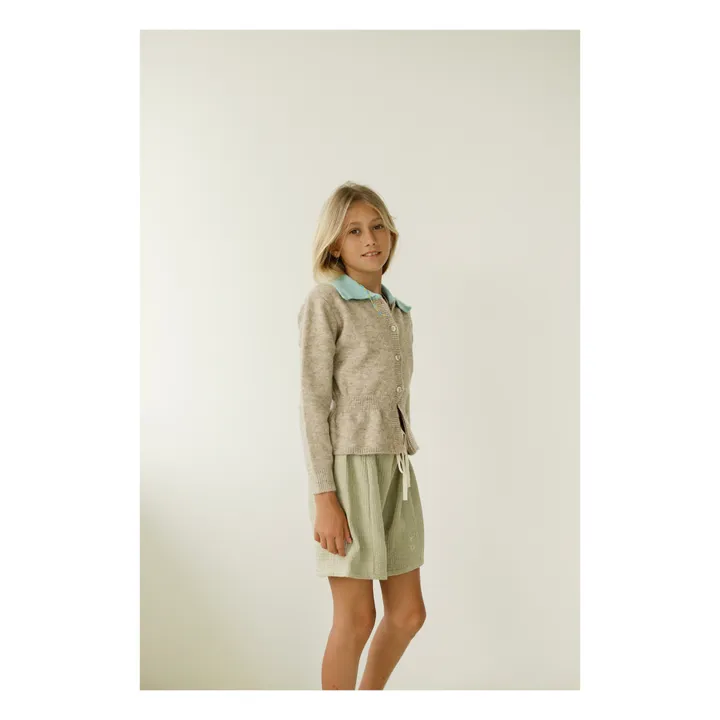 Shorts Bio-Baumwolle Waffelmuster Haru | Salbei- Produktbild Nr. 2