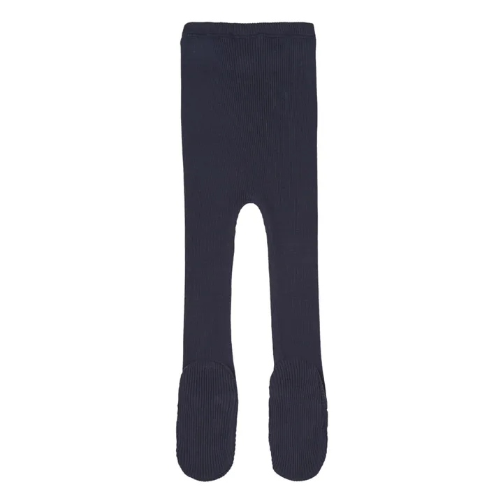 Legging con pies Bamse de seda y algodón | Azul Marino- Imagen del producto n°1