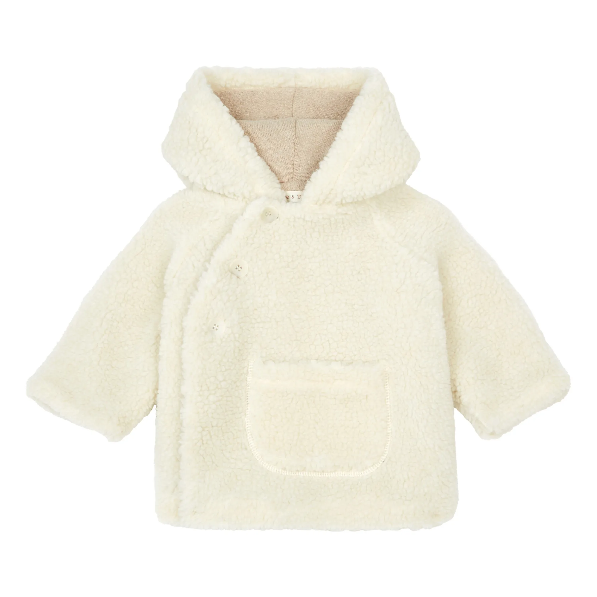 Zhoe & Tobiah Ecru Faux Fur Baby Coat