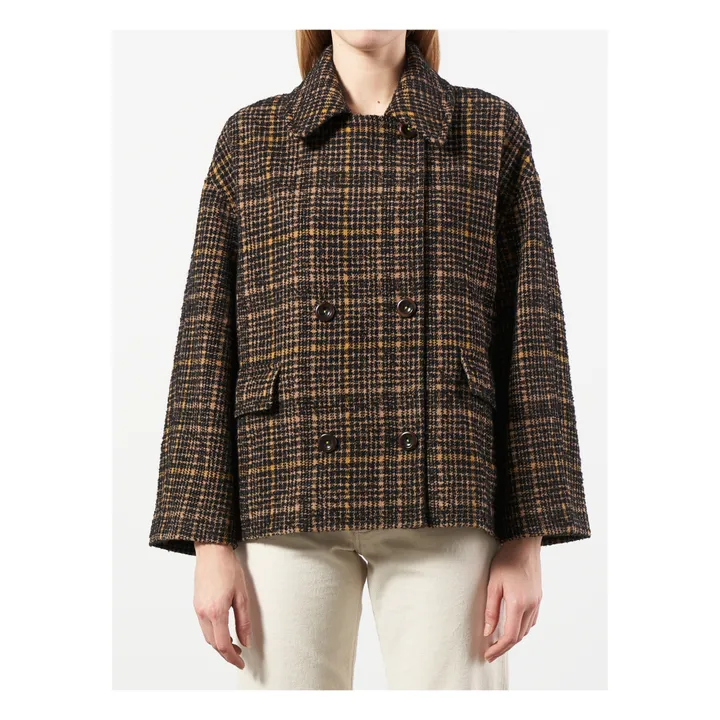 Veste Vienne Carreaux - Collection Femme  | Marron- Image produit n°3