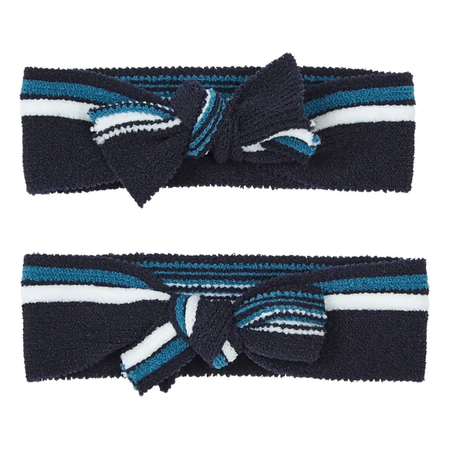 2er-Set breite Gummibänder | Navy