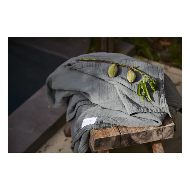 Conjunto para mesa Punto de jacquard de algodón orgánico - Juego de 2 | Verde bosque
