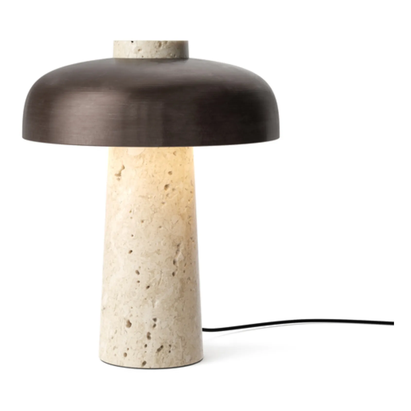 Reverse Travertine Table Lamp | Bronze- Product image n°0