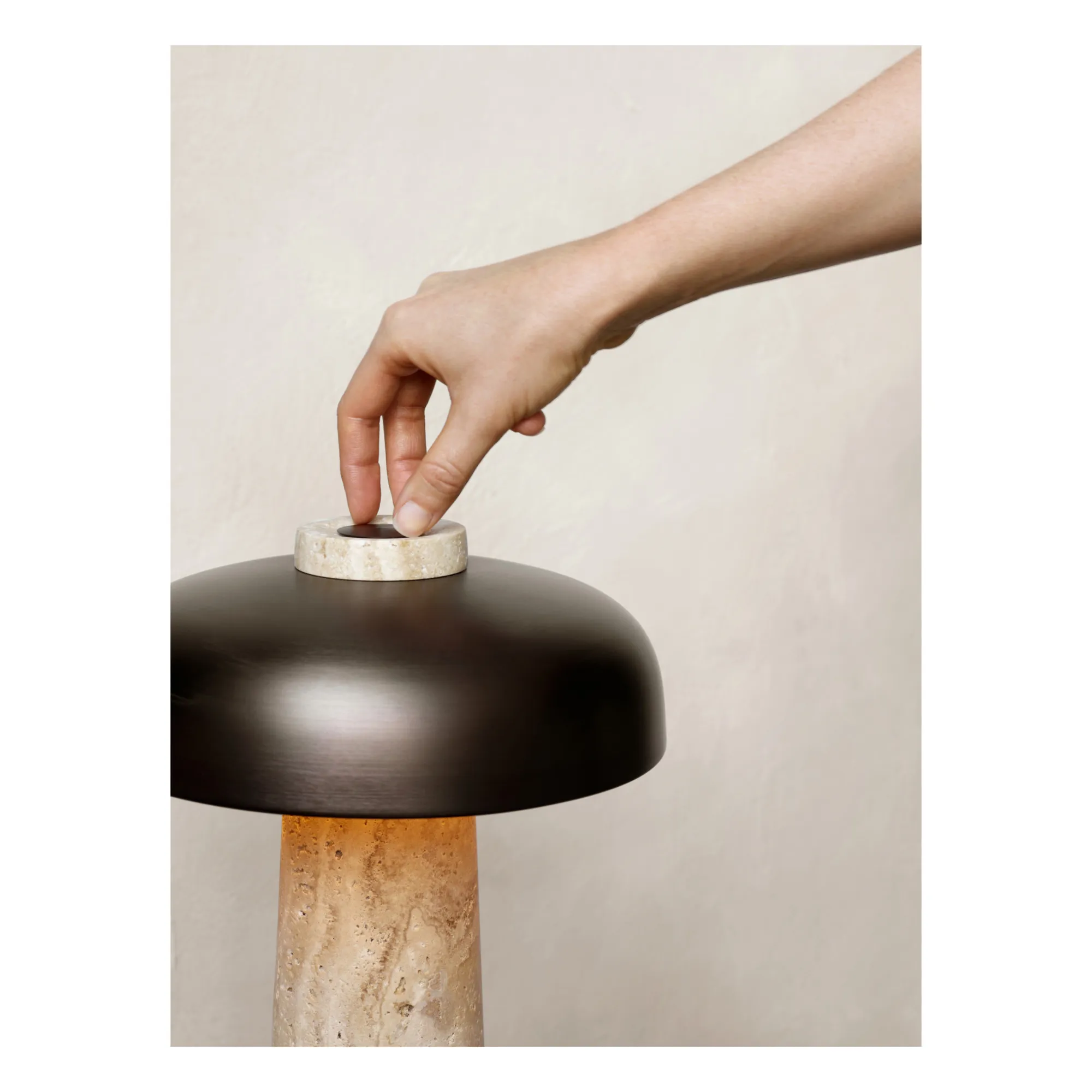 Reverse Travertine Table Lamp | Bronze- Product image n°7
