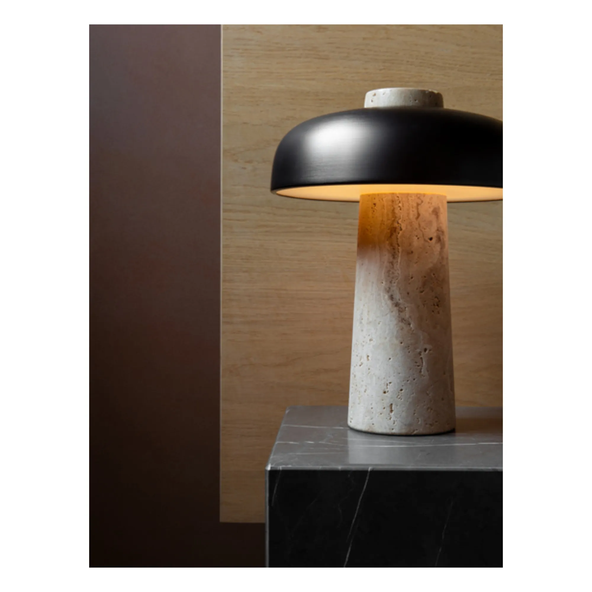 Reverse Travertine Table Lamp | Bronze- Product image n°5
