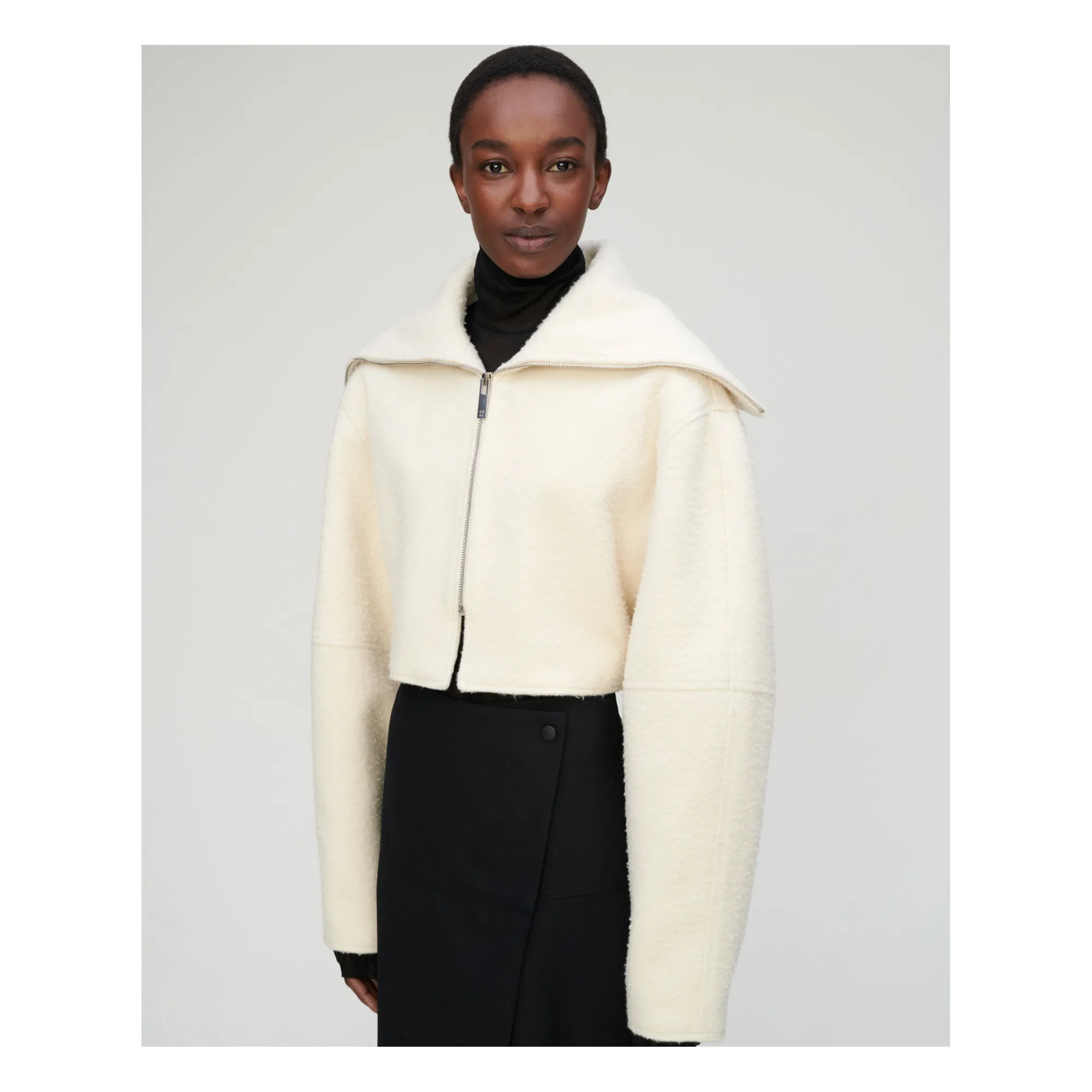 Róhe Women's Cream Dirkje Woollen Zip-Up Jacket