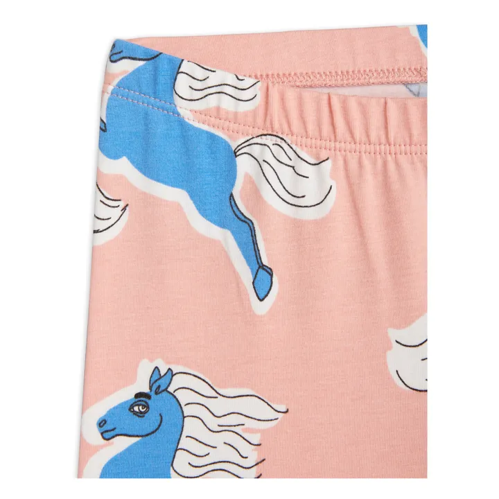 Pantaloni Flare in cotone organico con fantasia cavalli | Rosa- Immagine del prodotto n°3