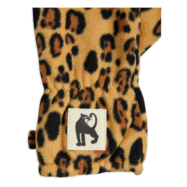 Moufles Leopard Polyester Recyclé | Marron