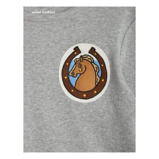 Camiseta de manga larga Horse | Gris