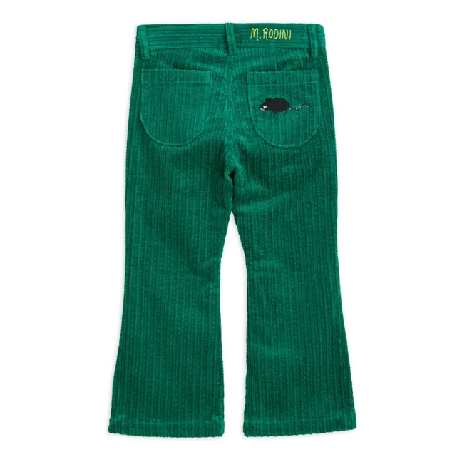 Pantaloni Flare in Cotone Organico | Verde