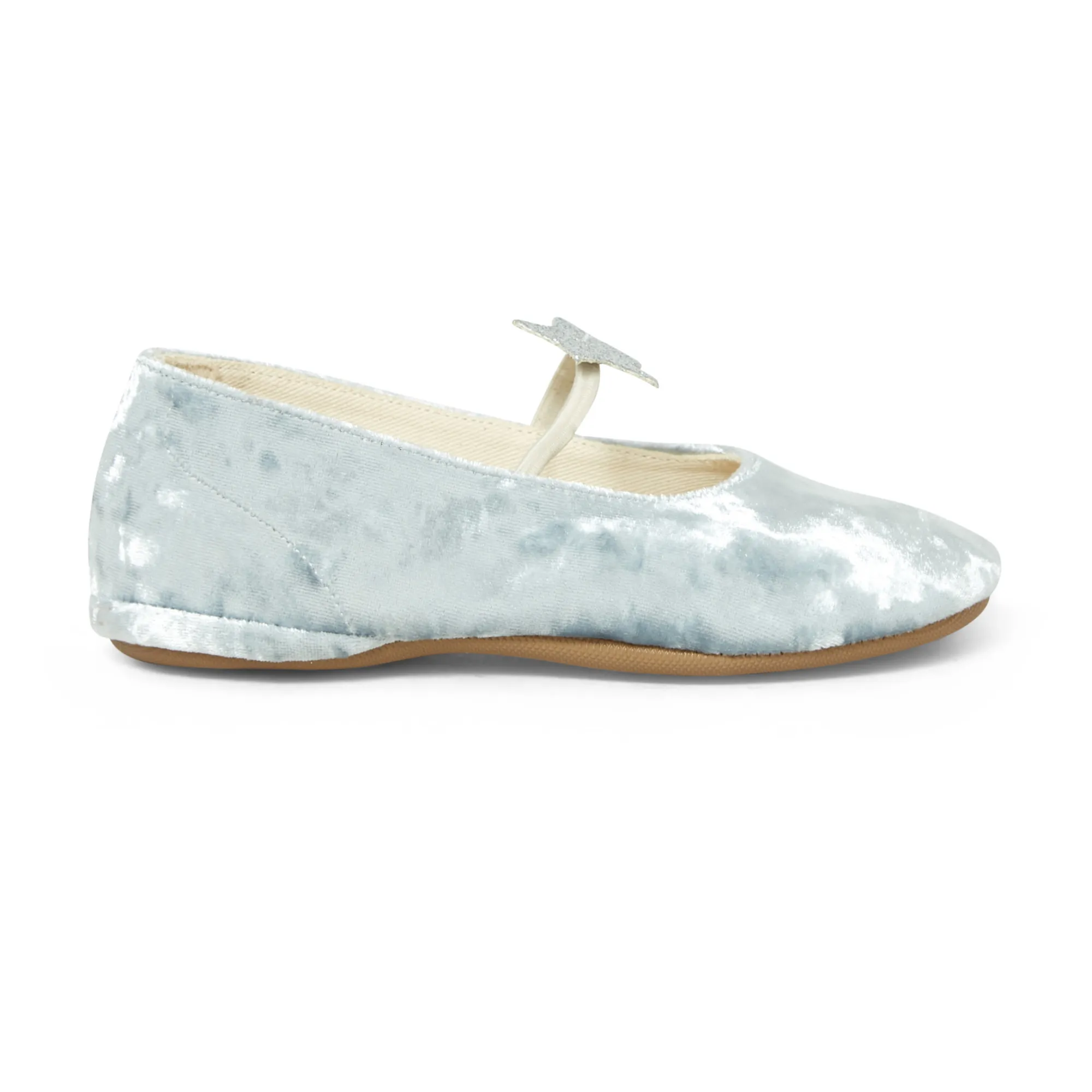 Pèpè Light Blue Velour Star Booties