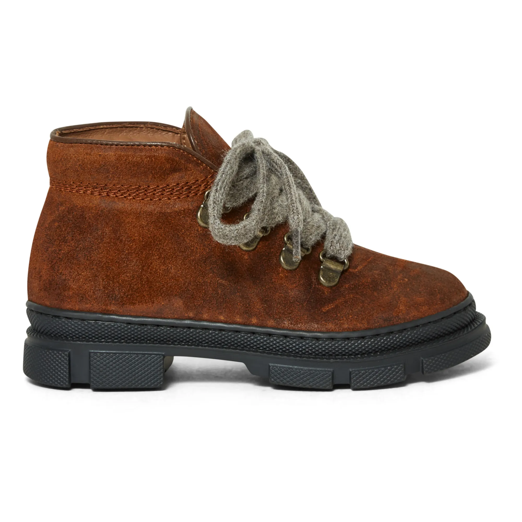 Pèpè Cognac Nubuck Lace-Up Boots