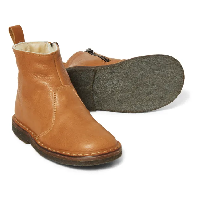 Fur-Lined Boots | Camel