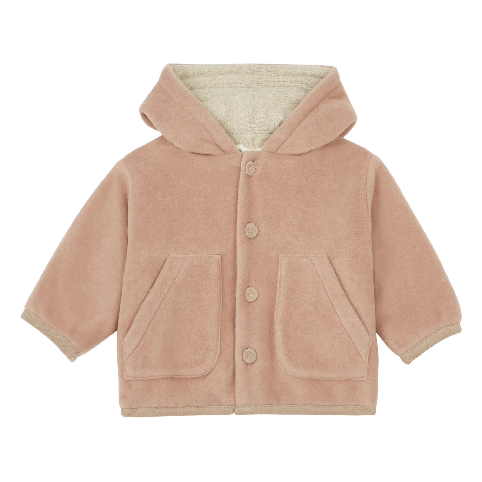 Zhoe & Tobiah Pink Knit Lined Polar Fleece Coat