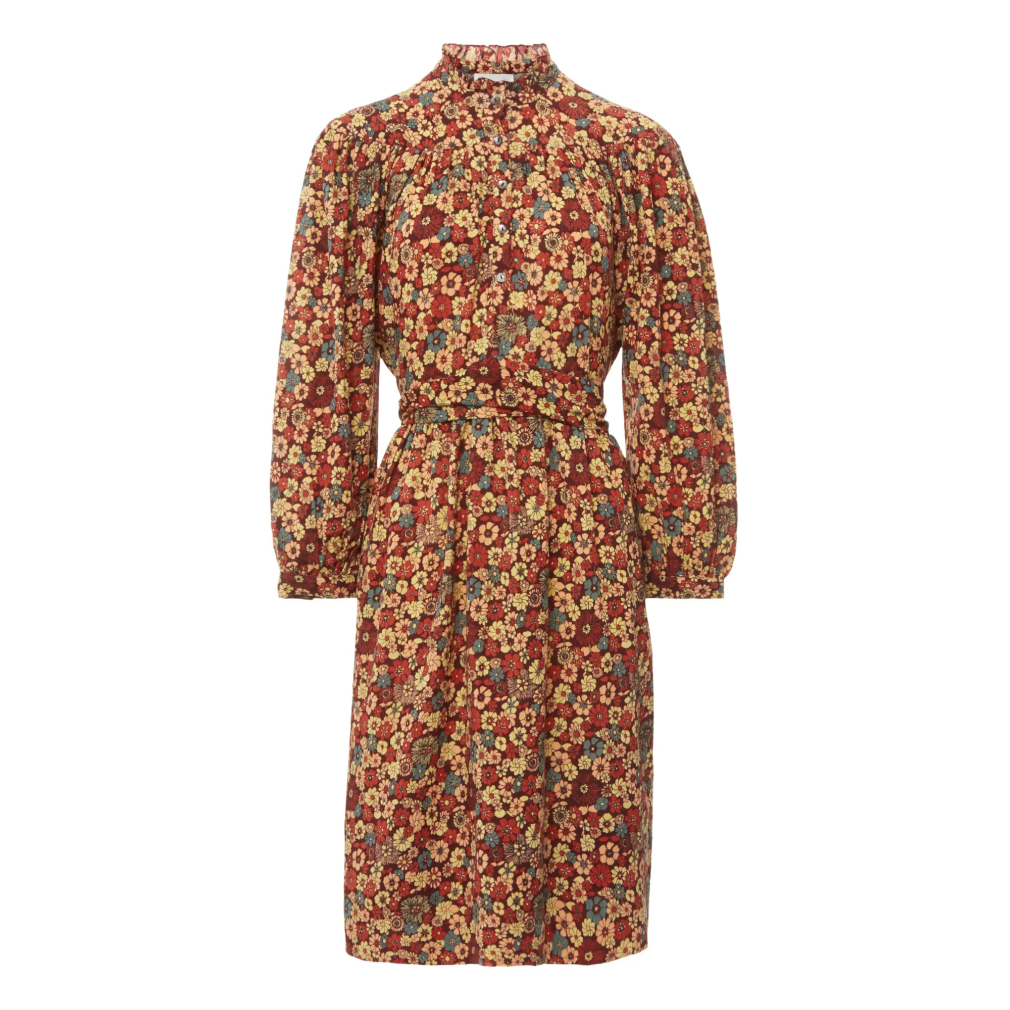 Antik Batik Burgundy Colline Floral Print Dress