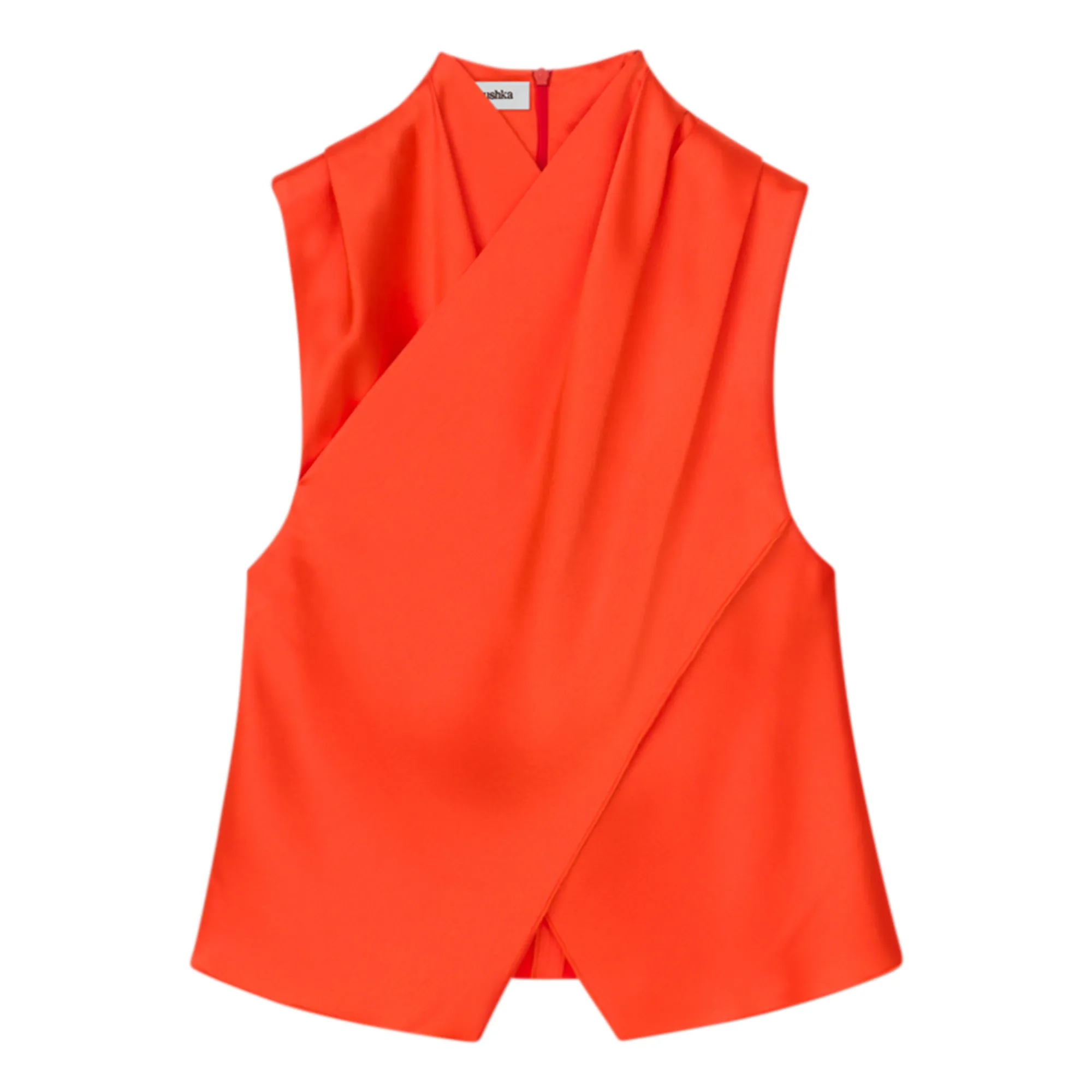 Nanushka Orange Difya Satin Top