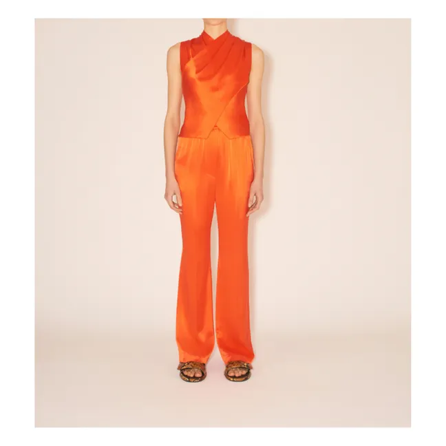 Difya Satin Top | Orange