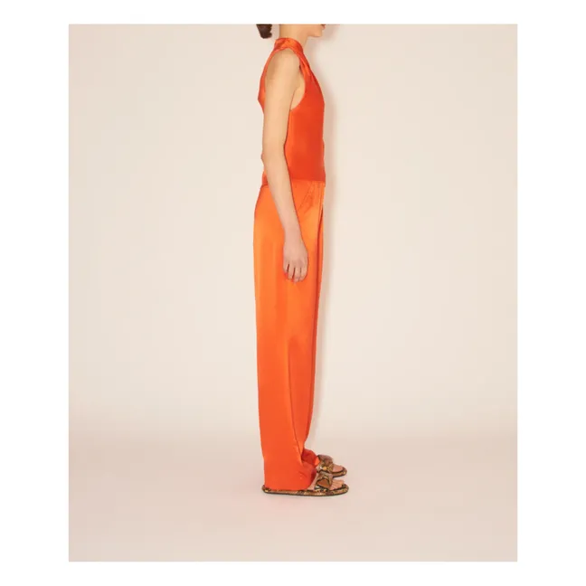 Difya Satin Top | Orange