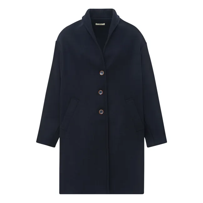 Honoré Recycled Wool Coat | Navy blue