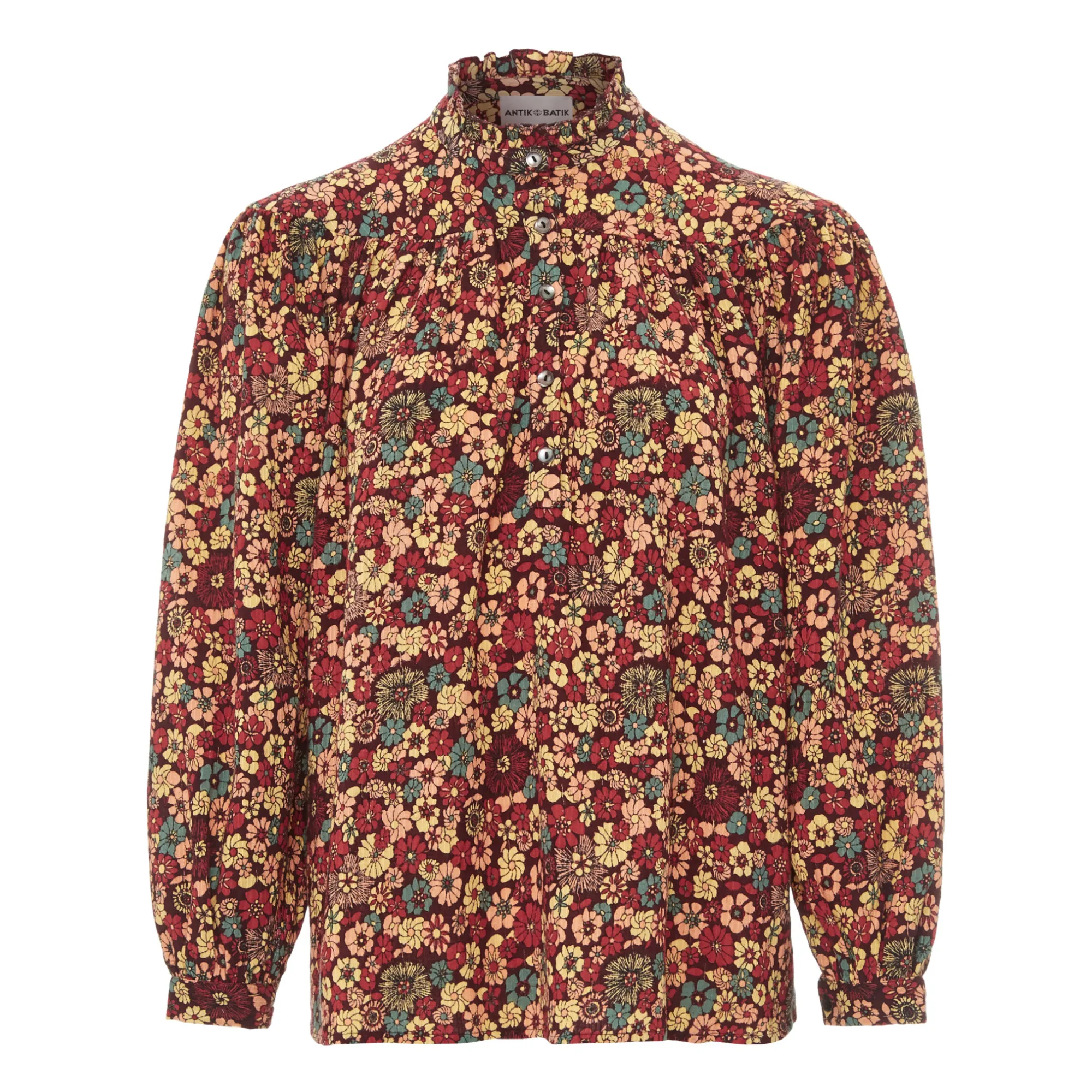 Antik Batik Burgundy Colline Floral Print Blouse