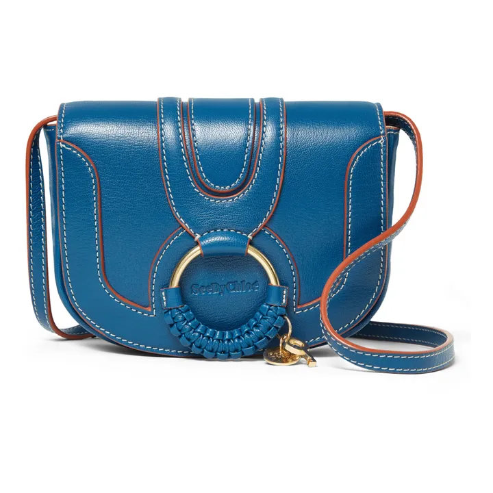 Mini Hana Topstitched Leather Bag | Blue- Product image n°0