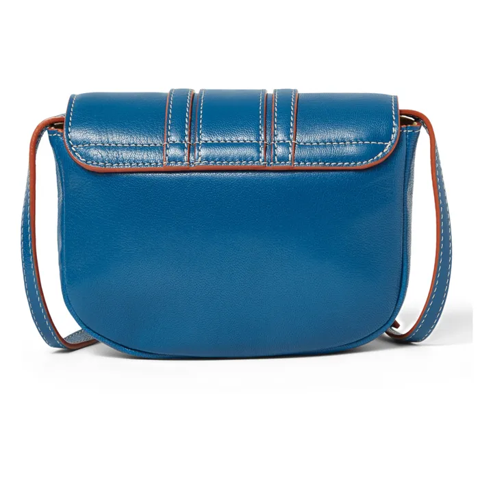 Mini Hana Topstitched Leather Bag | Blue- Product image n°2