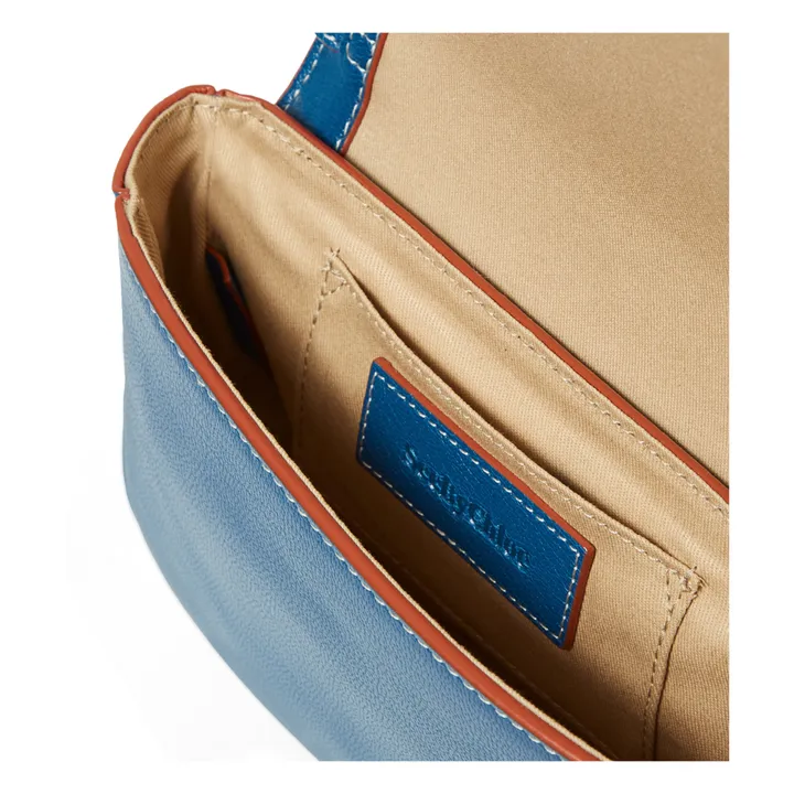 Mini Hana Topstitched Leather Bag | Blue- Product image n°3