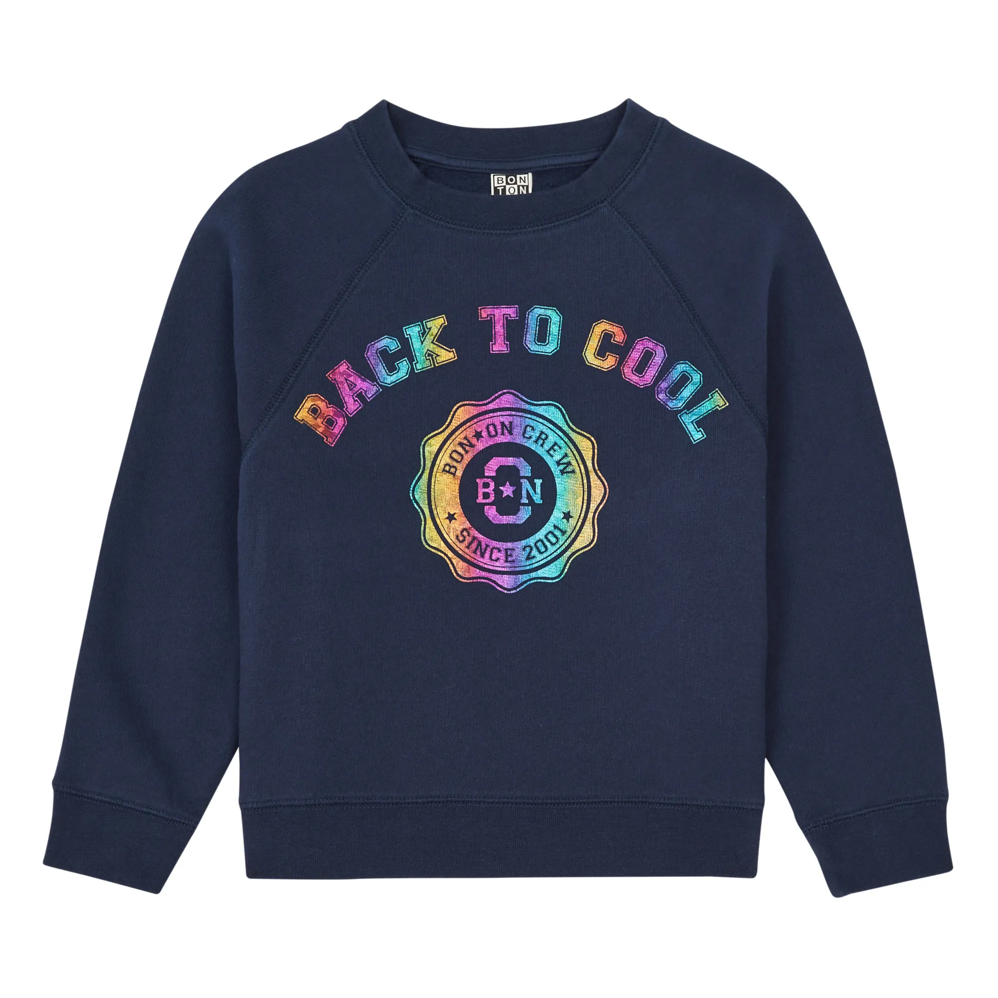 Bonton Navy Blue Back To Cool Organic Cotton Sweatshirt