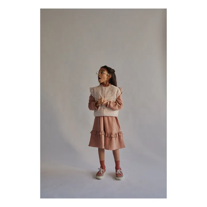 Vestido de algodón orgánico Plumetis Shelley | Rosa Viejo- Imagen del producto n°4
